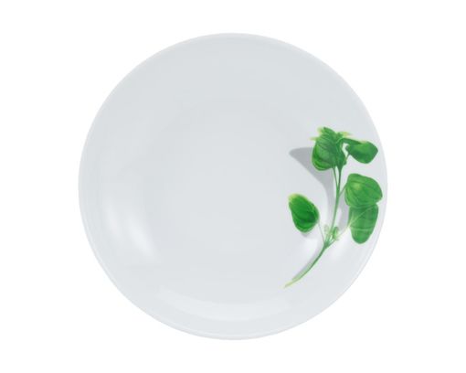 Pastateller "Basilikum Europa", ca. 26 cm - Weiß mit Basilikum-Dekor - 1