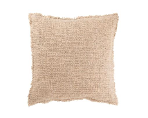 Kissen, ausgefranst, ca. 50x50 cm - Beige - 1