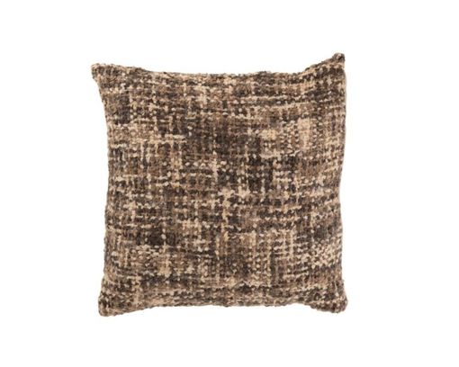 Kissen, ca. 45x45 cm, Tweed braun-beige - braun-beige - 1