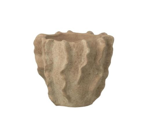 Übertopf, ca. 22x20 rd, Welle beige - beige - 1