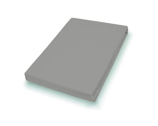 Elastan-Feinjersey-Spannbettlaken, grau, ca. 150x200 cm - Kiesel - 1