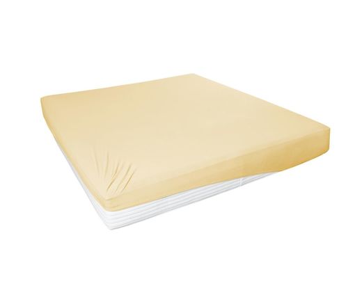 Elastan-Feinjersey-Spannbettlaken, Orange, ca. 190x200 cm - Pfirsich - 1