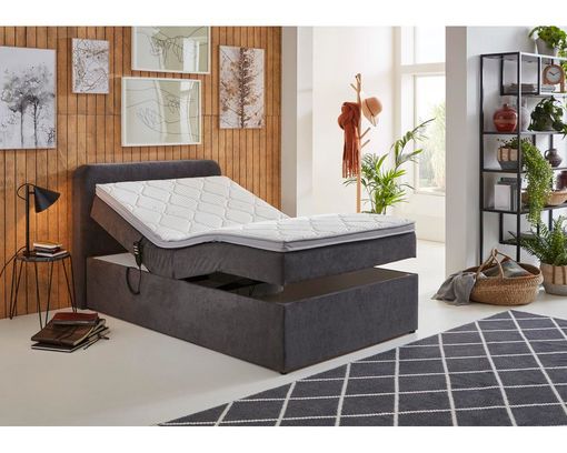 Boxspringbett "Solo" 120 x 200 cm - grau/anthrazit - 2