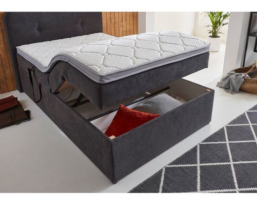 Boxspringbett "Solo" 120 x 200 cm - grau/anthrazit - 3