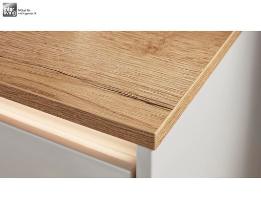 Interliving Badkollektion 555, Seidengrau Hochglanz, Eiche Sierra Nachbildung - Seidengrau / Eiche Sierra Nachbildung - 2