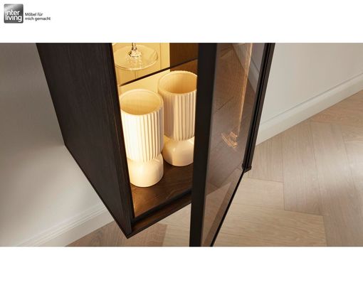 Interliving 2107 Anbauwand, ca. 256x203 cm - Hellgrau / Quarzgrau / Schwarz - 2