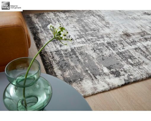 Interliving L-8600 Teppich in modernem Vintage-Design, ca. 67x130 cm - Grau-Creme - 1