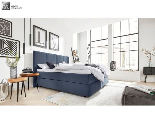 Interliving 1410 Boxspringbett dunkelblau, 180x200 cm - Dunkelblau - 1