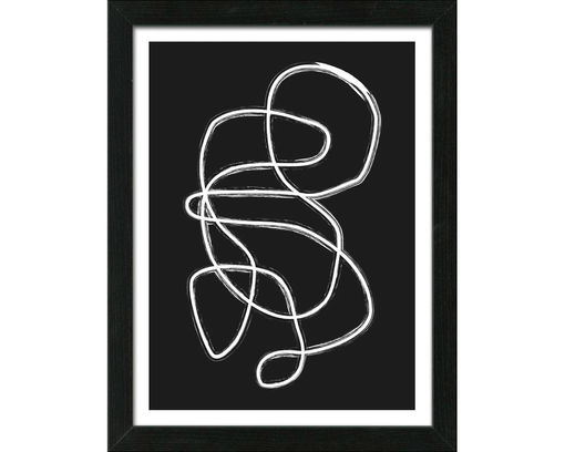 Wandbild "Lines and Shapes" gerahmt, ca. 35x45 cm - Schwarz / Weiß - 1