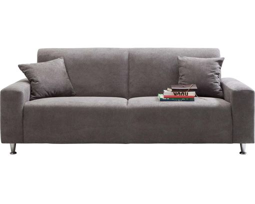 3-er Sofa "Irina", leger, Mikrofaserbezug, mit zwei Zierkissen - grau/hellgrau - 1