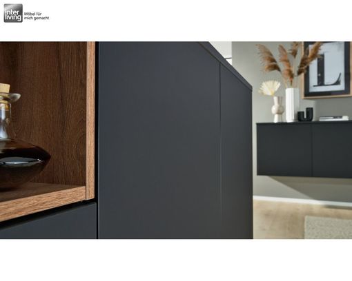 Interliving Küche 3055, Schwarz softmatt, Sierra Eiche Nachbildung - Schwarz/Braun - 14