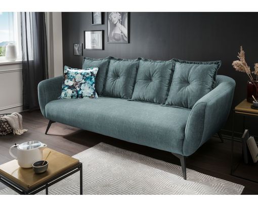 3-er Sofa "Berlin" blau/türkis - blau/türkis - 2