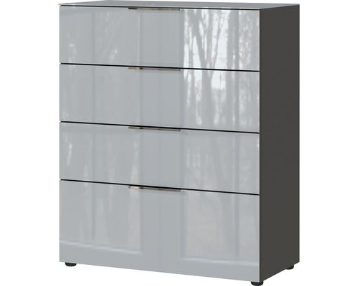 Kommode "Göteborg", 4 Schubkästen - Graphit/Silbergrau - 2