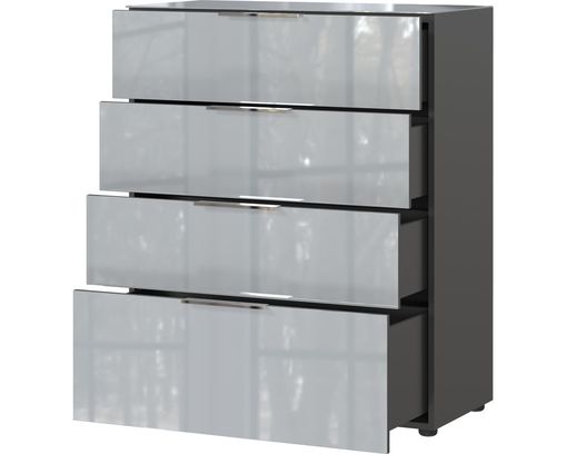 Kommode "Göteborg", 4 Schubkästen - Graphit/Silbergrau - 3