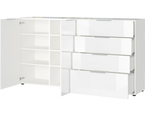 Kommode "Göteborg", 4 Schubkästen, 2 Türen - Weiß - 3