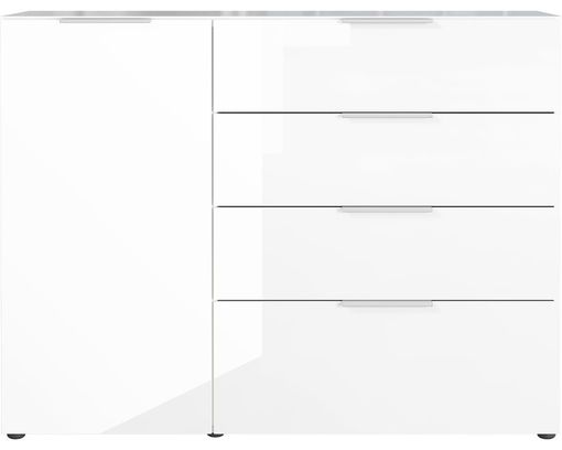 Kommode "Göteborg", eine Tür, 4 Schubkästen - Weiß - 1