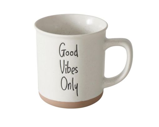 Becher "Vibo" mit Spruch, ca. 380 ml - Weiß - 1