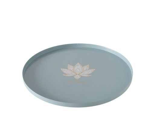 Tablett "Bali", rund, aus Eisen - Blau - 1