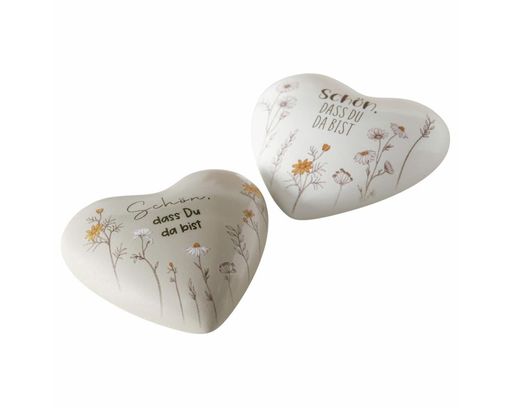 Deko-Herz "Meadow", ca. 1,8 cm - Weiß - 1