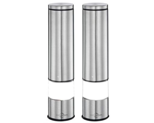 Pfeffer-/Salzmühle, elektrisch - Silber/Durchsichtig - 1