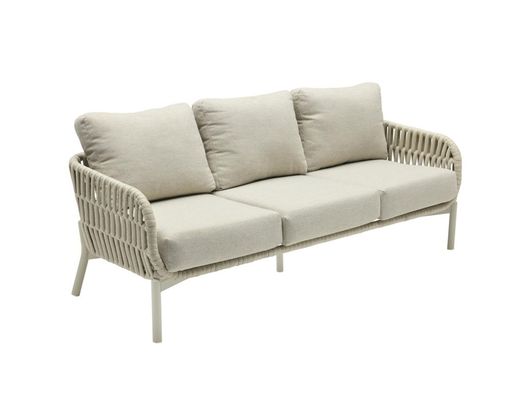 3er-Sofa "Terrano", Taupe, inkl. Kissen, Rope-Geflecht, ca. 204 cm - Taupe - 1