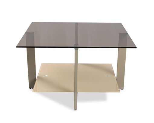 Couchtisch "Minden", ca. 75x35x75cm - braun-cremeweiß - 2