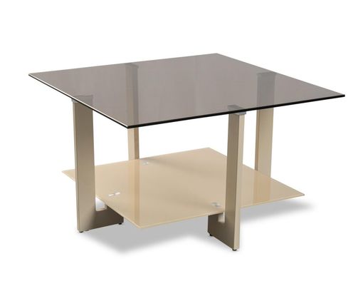 Couchtisch "Minden", ca. 75x35x75cm - braun-cremeweiß - 4