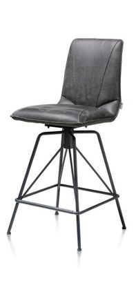 XOOON Mac, Tresenstuhl - Gestell off black Rocky + Handgriff Catania schwarz - Schwarz/ Anthrazit, Grau - 2