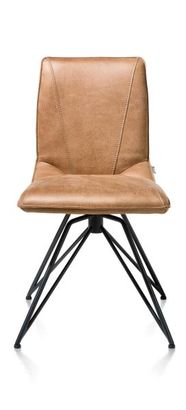 XOOON Mac, Stuhl - Gestell off black - Rocky + Handgriff Catania schwarz - Braun, Orange - 1