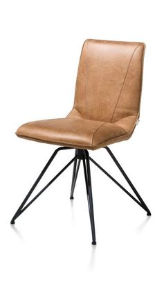 XOOON Mac, Stuhl - Gestell off black - Rocky + Handgriff Catania schwarz - Braun, Orange - 2