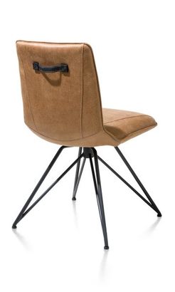 XOOON Mac, Stuhl - Gestell off black - Rocky + Handgriff Catania schwarz - Braun, Orange - 4