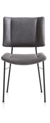 XOOON Tatum, Stuhl - Füße schwarz - Stoff Pala - Schwarz/ Anthrazit - 1