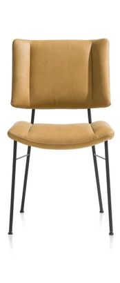 XOOON Tatum, Stuhl - Füße schwarz - Stoff Pala - Braun, Orange, Gelb - 1