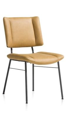 XOOON Tatum, Stuhl - Füße schwarz - Stoff Pala - Braun, Orange, Gelb - 2