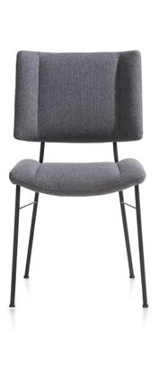 XOOON Tatum, Stuhl - Füße schwarz - Stoff Ponti - Schwarz/ Anthrazit, Grau - 1