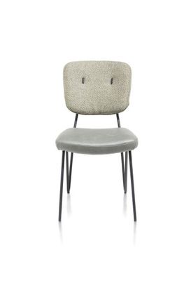 XOOON June, Stuhl - Gestell off black + Taschenfederkern - Kombi Stoff Pala (Sitz) und Stoff Cleo (Stuhlle - Gruen, Gruen - 1