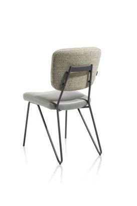 XOOON June, Stuhl - Gestell off black + Taschenfederkern - Kombi Stoff Pala (Sitz) und Stoff Cleo (Stuhlle - Gruen, Gruen - 3