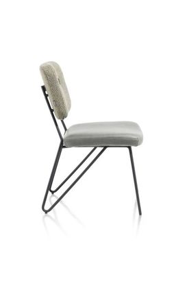 XOOON June, Stuhl - Gestell off black + Taschenfederkern - Kombi Stoff Pala (Sitz) und Stoff Cleo (Stuhlle - Gruen, Gruen - 4