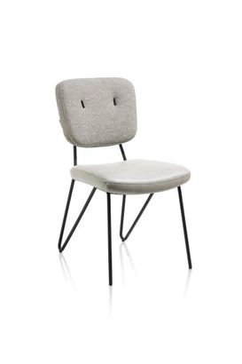 XOOON June, Stuhl - Gestell off black + Taschenfederkern - Kombi Stoff Pala (Sitz) und Stoff Cleo (Stuhlle - Braun, Grau, Taupe, Weiss - 2