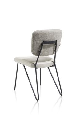 XOOON June, Stuhl - Gestell off black + Taschenfederkern - Kombi Stoff Pala (Sitz) und Stoff Cleo (Stuhlle - Braun, Grau, Taupe, Weiss - 3