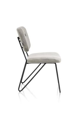 XOOON June, Stuhl - Gestell off black + Taschenfederkern - Kombi Stoff Pala (Sitz) und Stoff Cleo (Stuhlle - Braun, Grau, Taupe, Weiss - 4