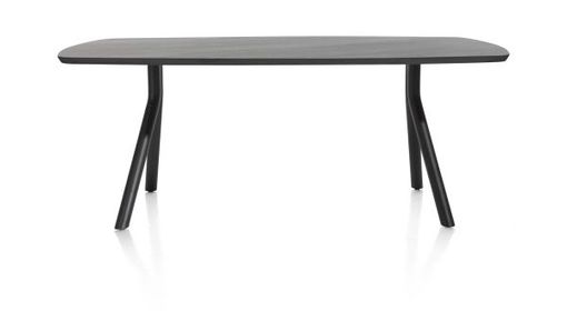 XOOON Arvada, Tisch 160 x 100 cm. - ovale - Fusse an der seite - Schwarz - 1