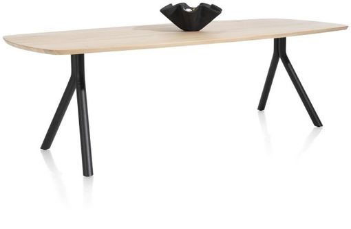 XOOON Arvada, Tisch 190 x 100 cm. - ovale - Fusse an der seite - Beige, Braun - 2