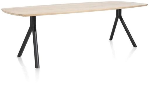 XOOON Arvada, Tisch 190 x 100 cm. - ovale - Fusse an der seite - Beige, Braun - 4