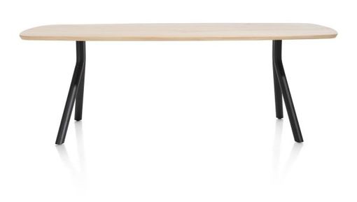 XOOON Arvada, Tisch 190 x 100 cm. - ovale - Fusse an der seite - Beige, Braun - 6