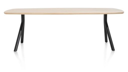 XOOON Arvada, Tisch 220 x 110 cm. - ovale - Fusse an der seite - Beige, Braun - 1