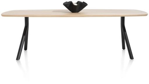 XOOON Arvada, Tisch 250 x 110 cm. - ovale - Fusse an der seite - Beige, Braun - 1