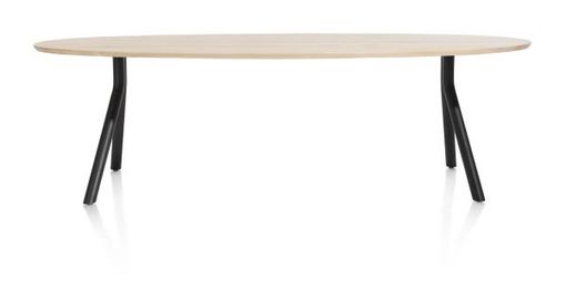 XOOON Arvada, Tisch 250 x 110 cm. - Ellipse - Fusse an der seite - Beige, Braun - 1