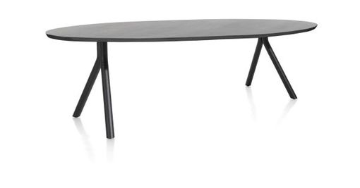 XOOON Arvada, Tisch 250 x 110 cm. - Ellipse - Fusse an der seite - Schwarz - 2