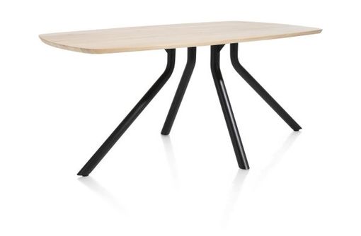 XOOON Arvada, Tisch 160 x 100 cm. - ovale - zentralem Fuß kurz - Beige, Braun - 2